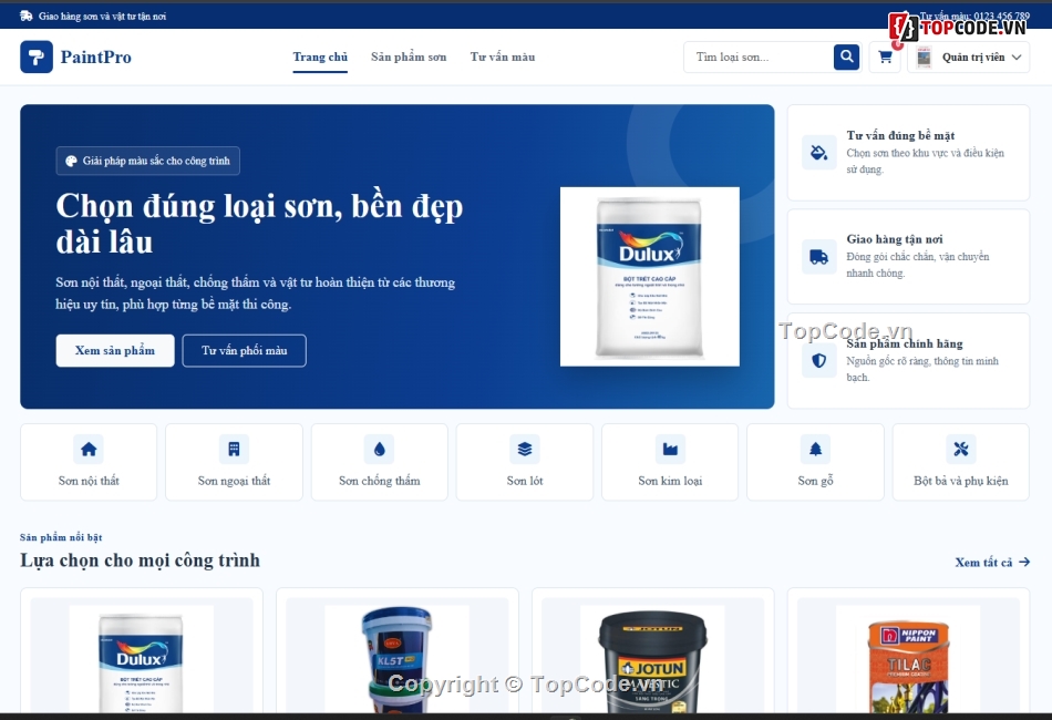 Paint,web bán sơn,website dự án